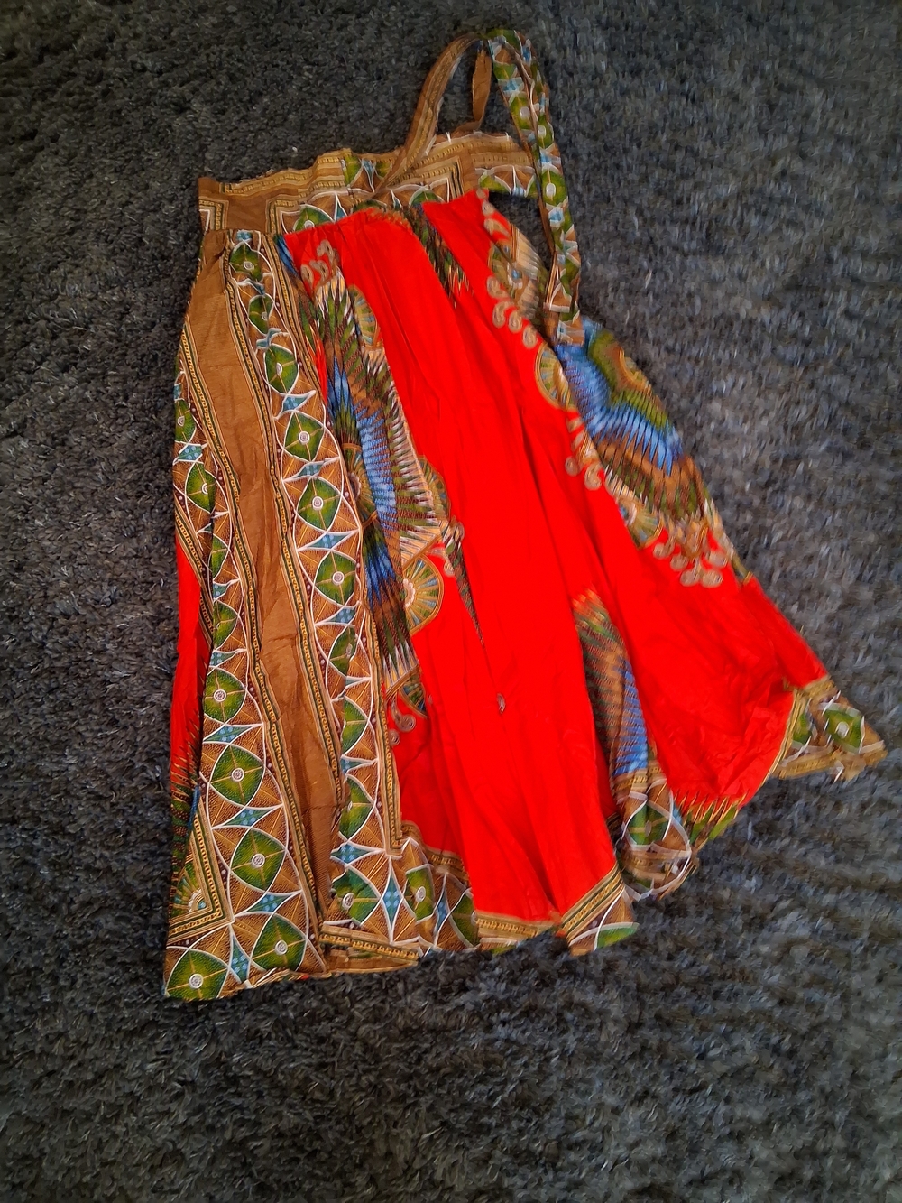 Bohemian Red Printed Maxi Skirt